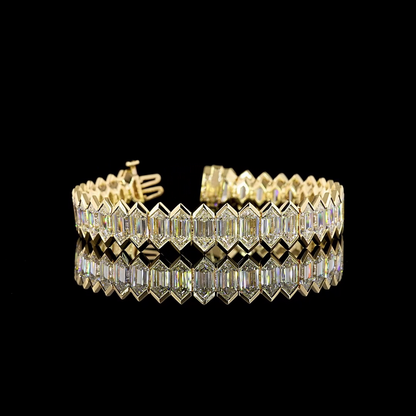 37.72 CTTW Step Marquise Lab Diamond Tennis Bracelet 6.75" 14k White Gold E Color and VVS2 Clarity jewelry-spot-usa