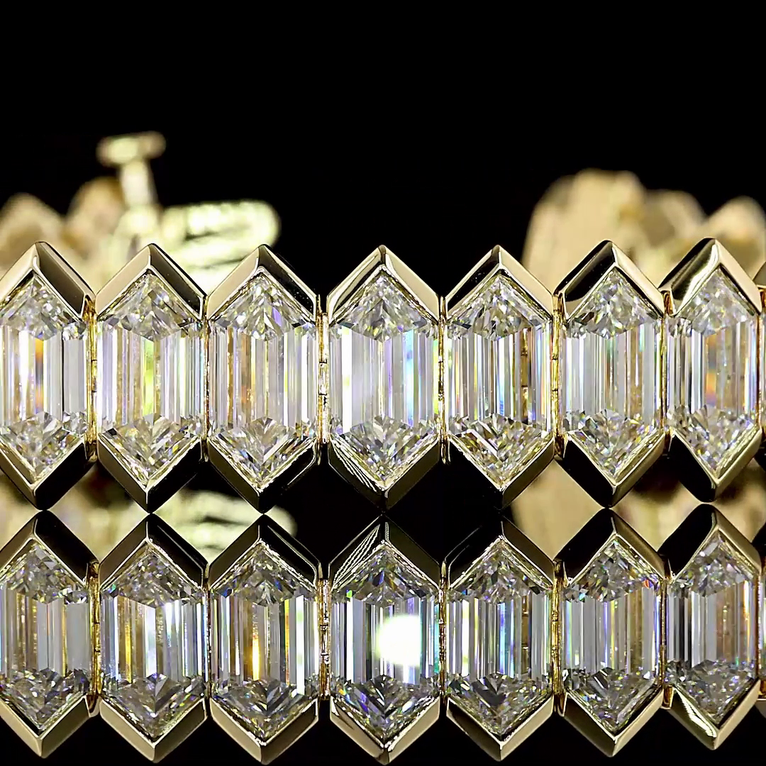37.72 CTTW Step Marquise Lab Diamond Tennis Bracelet 6.75" 14k White Gold E Color and VVS2 Clarity jewelry-spot-usa