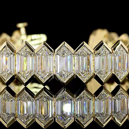 37.72 CTTW Step Marquise Lab Diamond Tennis Bracelet 6.75" 14k White Gold E Color and VVS2 Clarity jewelry-spot-usa