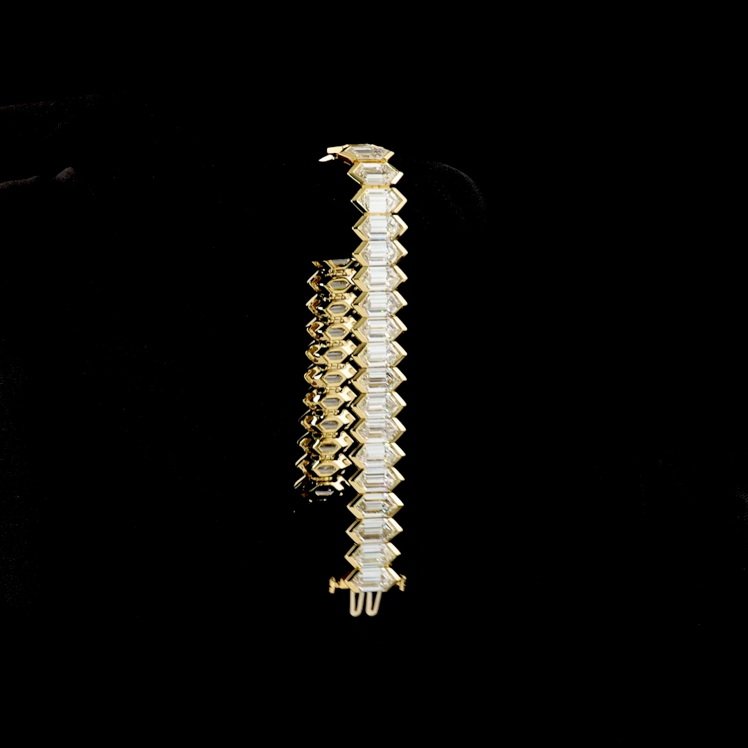 37.72 CTTW Step Marquise Lab Diamond Tennis Bracelet (E Color and VVS2 Clarity)