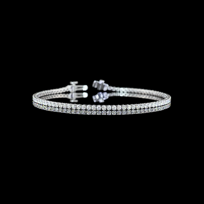 2.20 CTTW Round Lab Diamond Tennis Bracelet 7" 14k White Gold F Color and VS1 Clarity jewelry-spot-usa