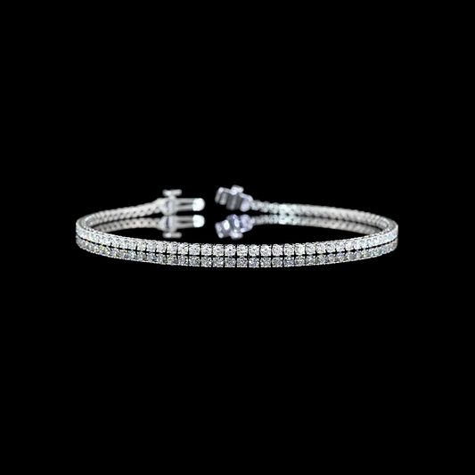 2.20 CTTW Round Lab Diamond Tennis Bracelet 7" 14k White Gold F Color and VS1 Clarity jewelry-spot-usa