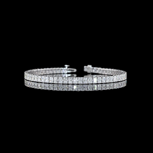 7.79 CTTW Radiant Lab Diamond Tennis Bracelet (E Color and VS2 Clarity)