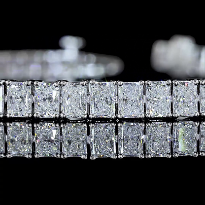 7.79 CTTW Radiant Lab Diamond Tennis Bracelet (E Color and VS2 Clarity)
