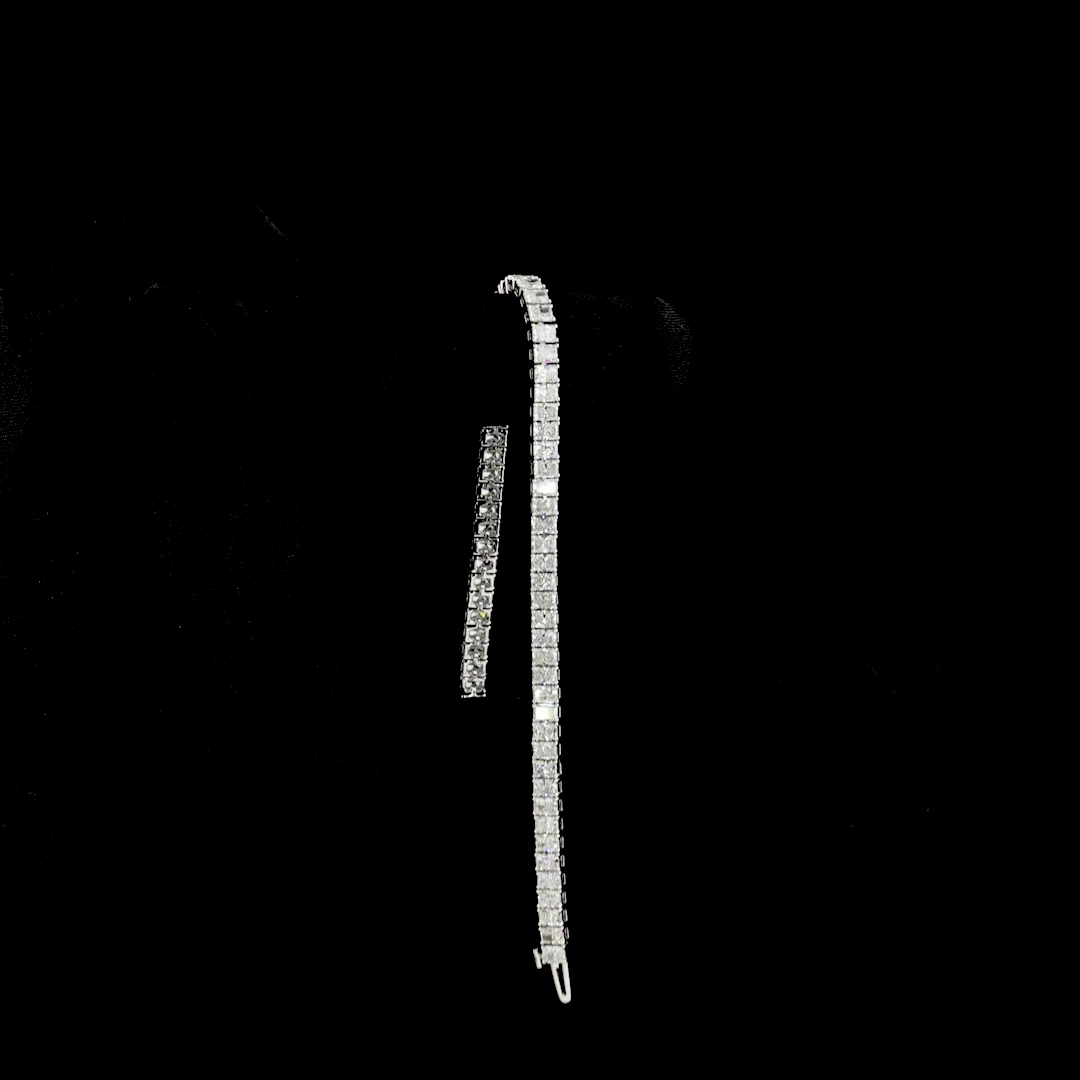 7.79 CTTW Radiant Lab Diamond Tennis Bracelet (E Color and VS2 Clarity)