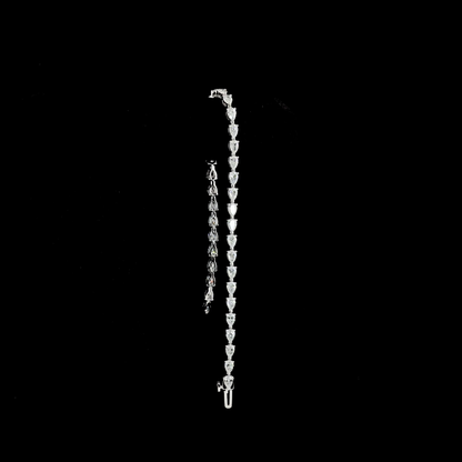 4.01 CTTW Pear Lab Diamond Tennis Bracelet 7" (F Color and VS1 Clarity)