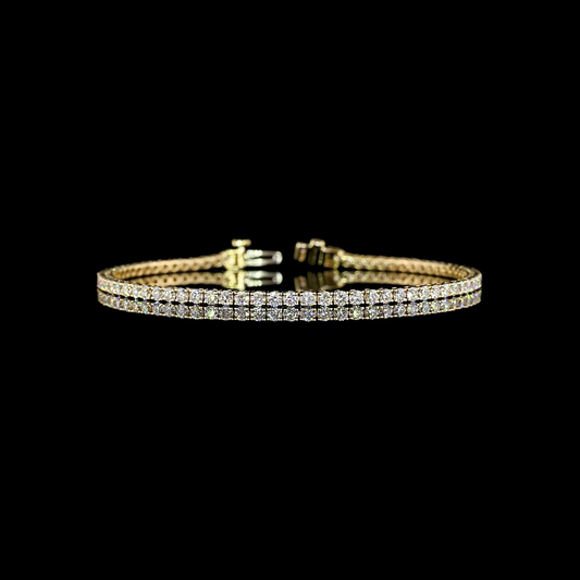 3.00 CTTW Round Lab Diamond Tennis Bracelet 7" 14k Yellow Gold E Color and VS1 Clarity jewelry-spot-usa