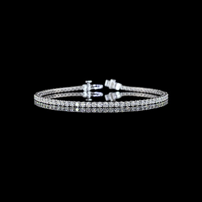 2.95 CTTW Round Lab Diamond Tennis Bracelet 7" 14k White Gold E Color and VS1 Clarity jewelry-spot-usa
