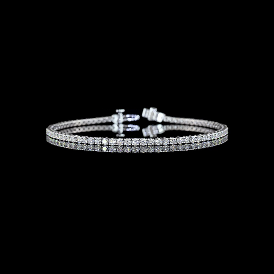 2.95 CTTW Round Lab Diamond Tennis Bracelet 7" 14k White Gold E Color and VS1 Clarity jewelry-spot-usa