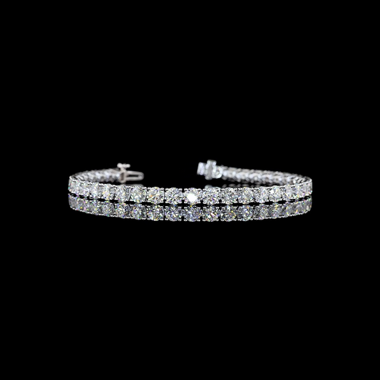 9.76 CTTW Round Lab Diamond Tennis Bracelet 6.5" 14k White Gold E Color and VS Clarity jewelry-spot-usa