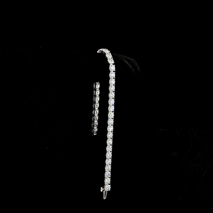 9.76 CTTW Round Lab Diamond Tennis Bracelet 6.5" 14k White Gold E Color and VS Clarity jewelry-spot-usa