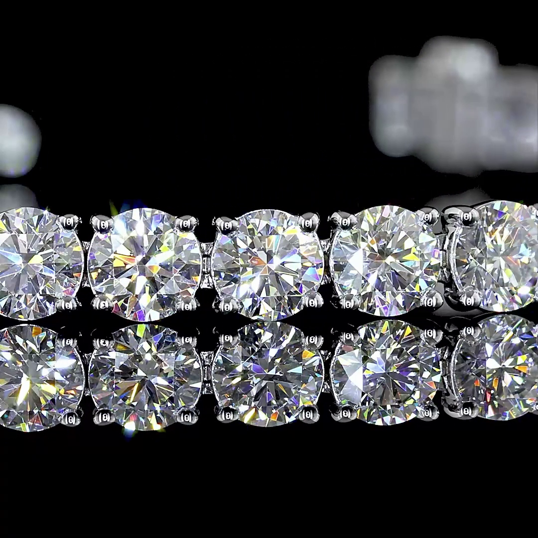 6.90 CTTW Round Lab Diamond Tennis Bracelet 6.5" (D/E Color and VS1/VS2 Clarity)