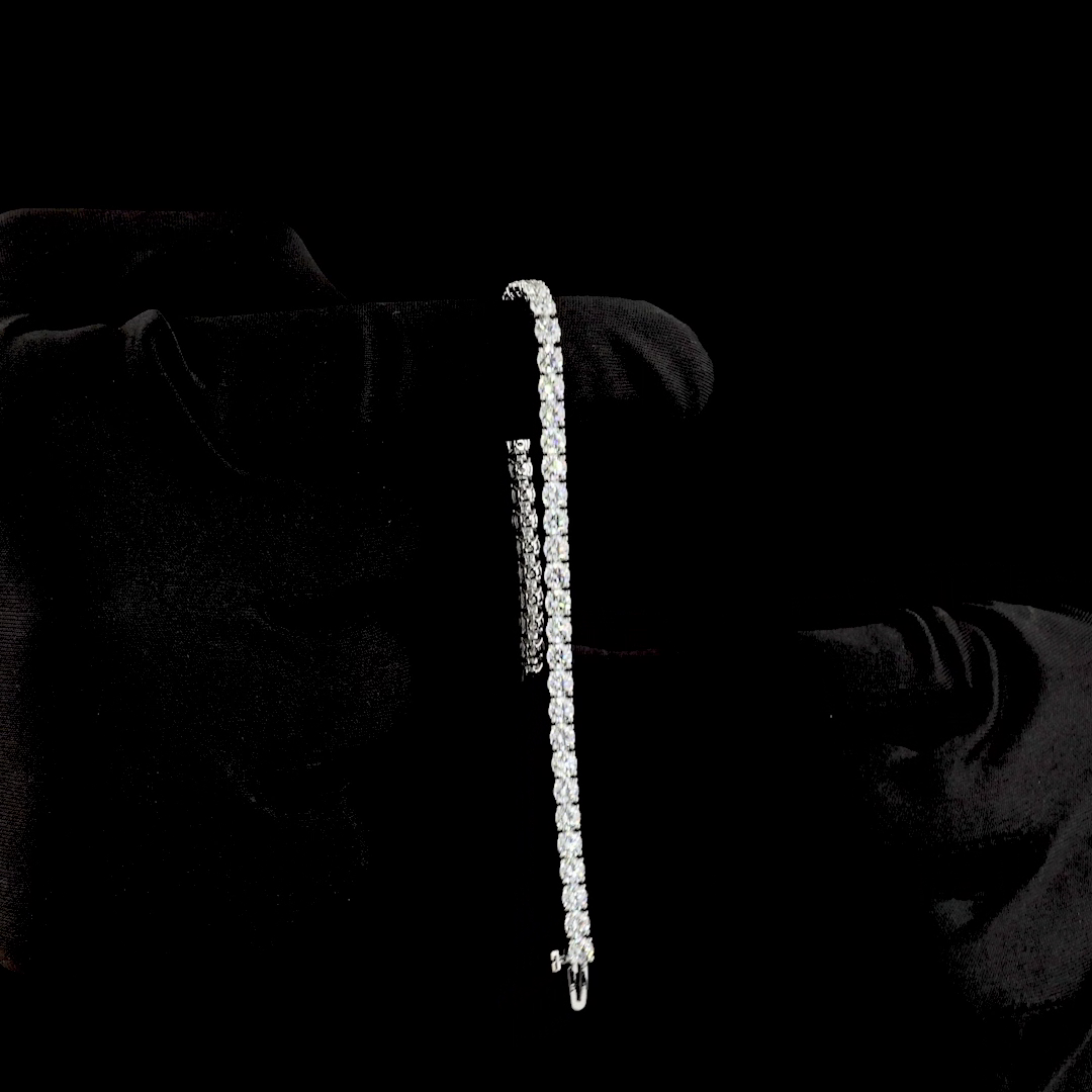 6.90 CTTW Round Lab Diamond Tennis Bracelet 6.5" (D/E Color and VS1/VS2 Clarity)
