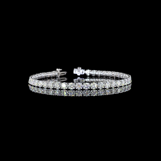 9.89 CTTW Round Lab Diamond Tennis Bracelet 7" 14k White Gold E Color and VS Clarity jewelry-spot-usa
