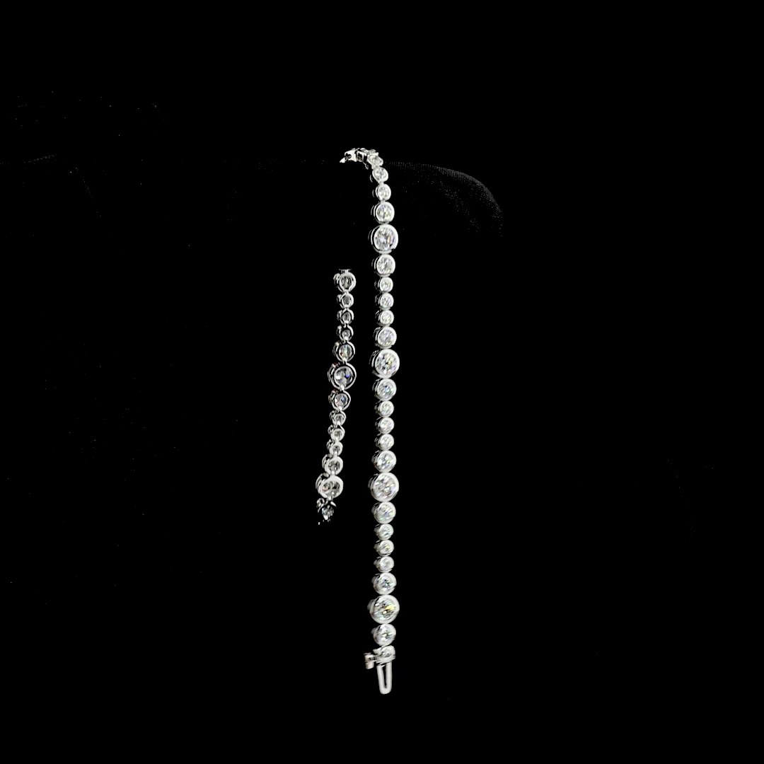4.17 CTTW Round Lab Diamond Station Line Tennis Bracelet (E Color and VS Clarity)