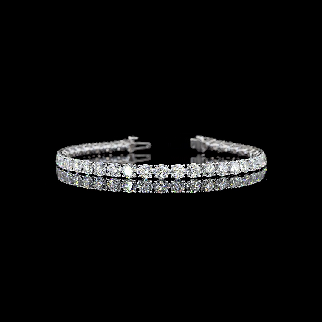 9.86 CTTW Round Lab Diamond Tennis Bracelet 6.5" Silver E Color and VS2 Clarity jewelry-spot-usa