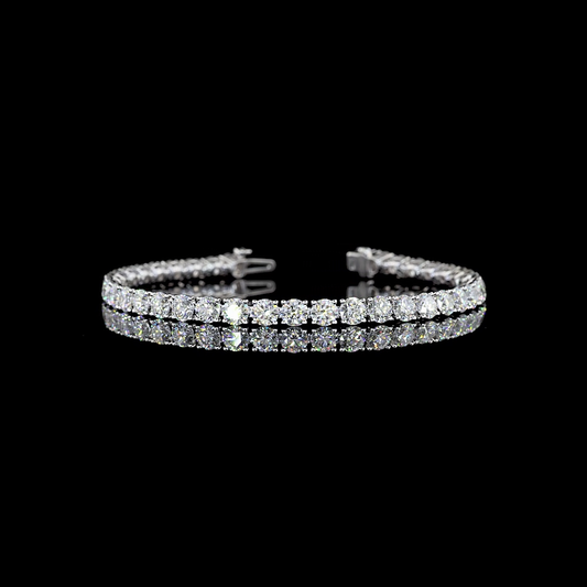 9.86 CTTW Round Lab Diamond Tennis Bracelet 6.5" Silver E Color and VS2 Clarity jewelry-spot-usa