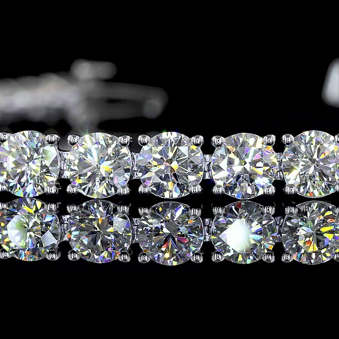 9.86 CTTW Round Lab Diamond Tennis Bracelet 6.5" Silver E Color and VS2 Clarity jewelry-spot-usa