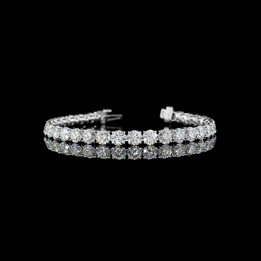 16.09 CTTW Round Lab Diamond Tennis Bracelet 6.5" Silver E Color and VS1 Clarity jewelry-spot-usa