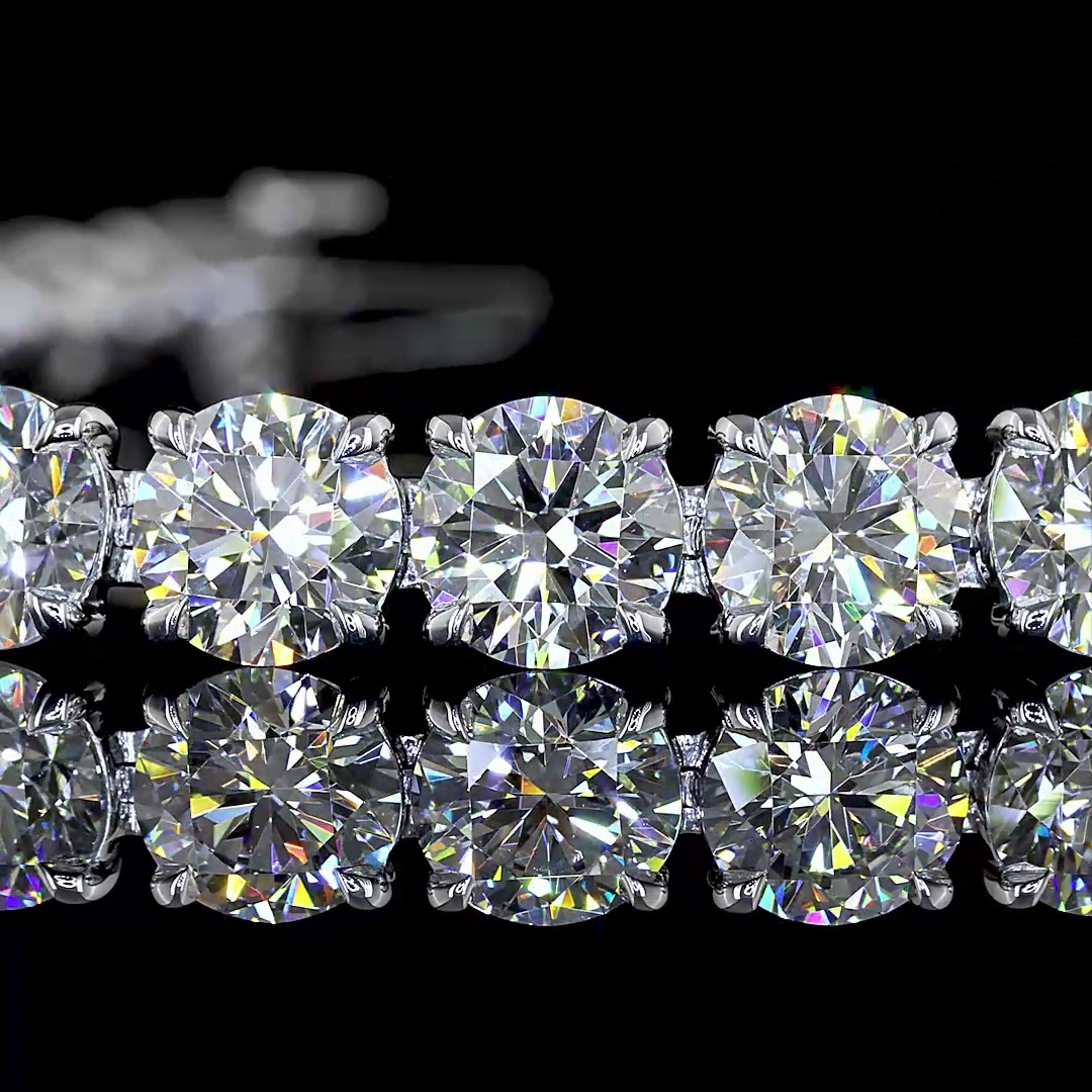 16.09 CTTW Round Lab Diamond Tennis Bracelet 6.5" Silver E Color and VS1 Clarity jewelry-spot-usa
