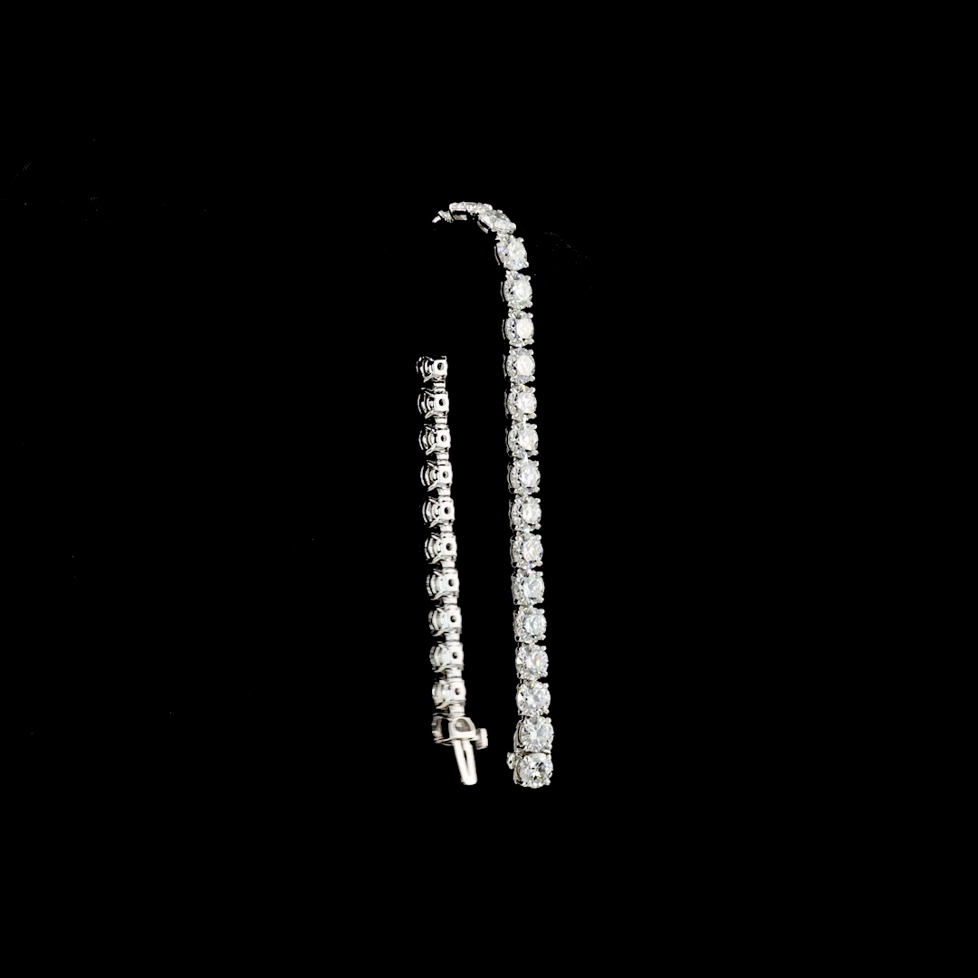 16.09 CTTW Round Lab Diamond Tennis Bracelet 6.5" Silver E Color and VS1 Clarity jewelry-spot-usa