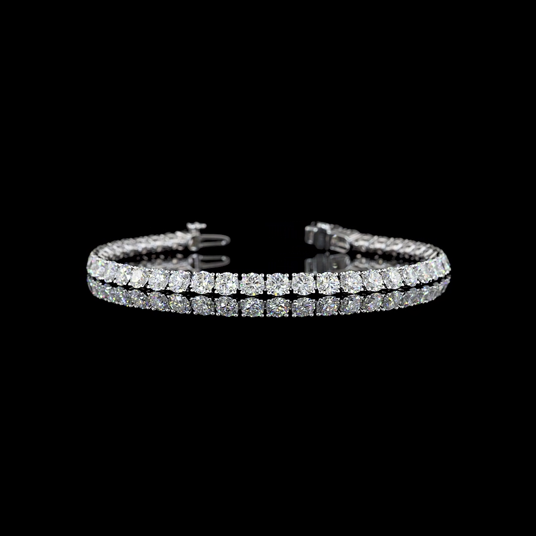 8.30 CTTW Round Lab Diamond Tennis Bracelet 6.5" Silver E Color and VS2 Clarity jewelry-spot-usa