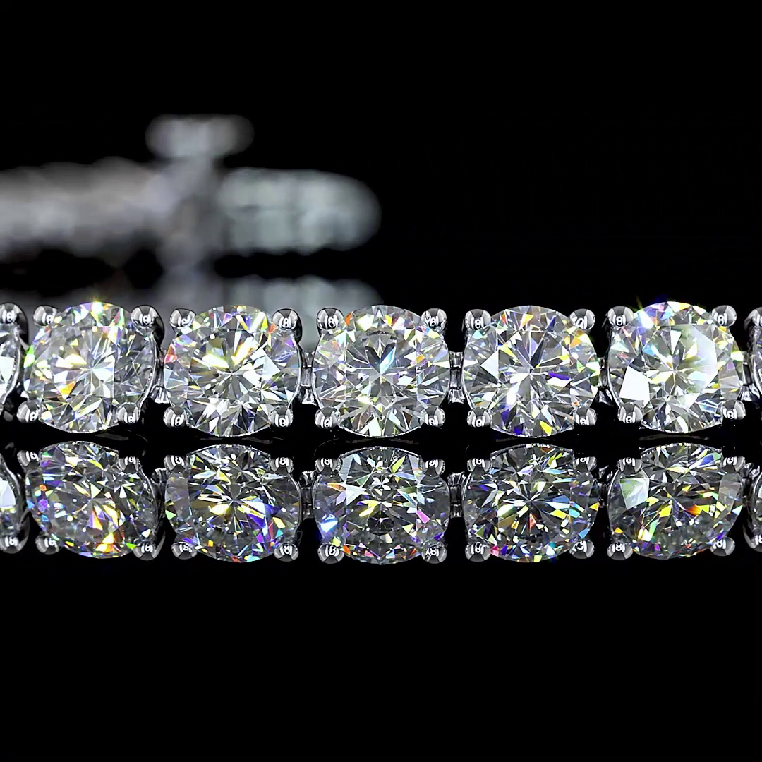 8.30 CTTW Round Lab Diamond Tennis Bracelet 6.5" Silver E Color and VS2 Clarity jewelry-spot-usa