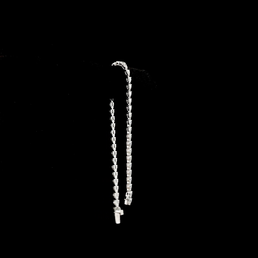 3.29 CTTW Oval Lab Grown Diamond Riviera Bracelet 7" (E Color and VS Clarity)
