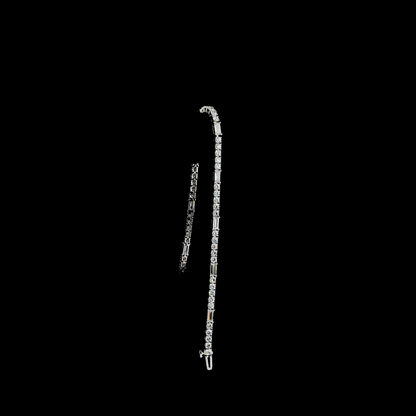 4.23 CTTW MIX Lab Diamond Station Line Tennis Bracelet 7" 14k White Gold