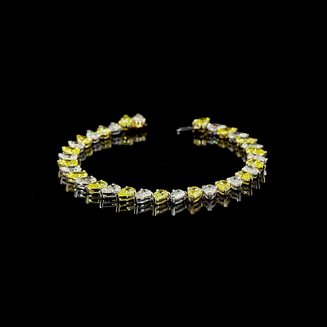 17.27 CTTW Pear Lab Grown Diamond Tennis Bracelet 7" (E Color and VS2 Clarity)