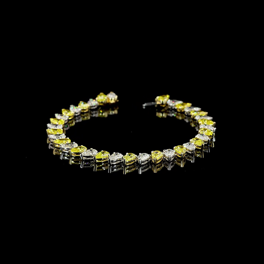 17.27 CTTW Pear Lab Grown Diamond Tennis Bracelet 7" (E Color and VS2 Clarity)