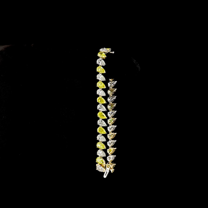 17.27 CTTW Pear Lab Grown Diamond Tennis Bracelet 7" (E Color and VS2 Clarity)