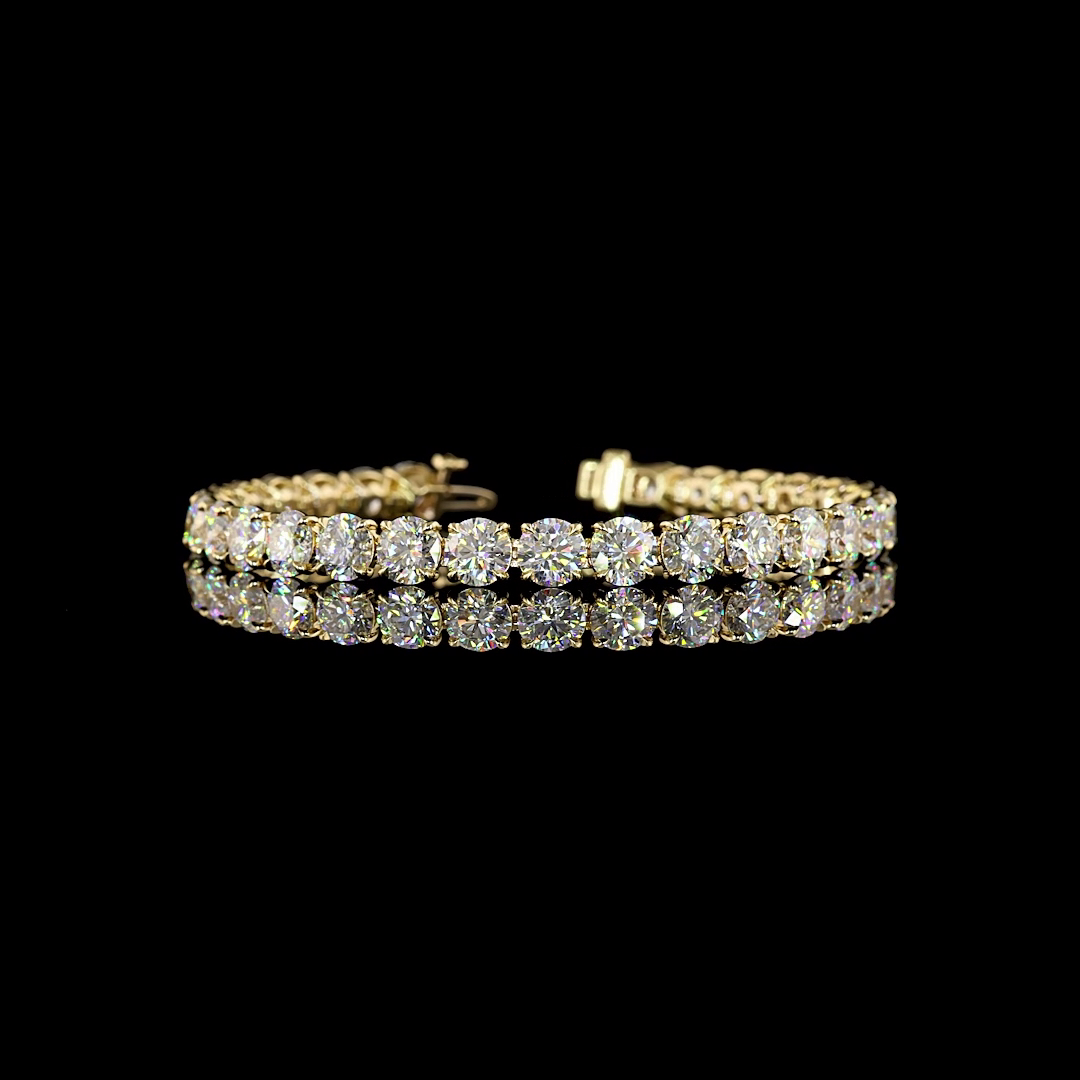 17.08 CTTW Round Lab Diamond Tennis Bracelet (F Color and VS1 Clarity)