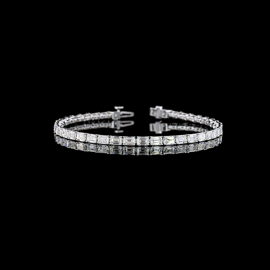8.60 CTTW Emerald Lab Diamond Tennis Bracelet 7"