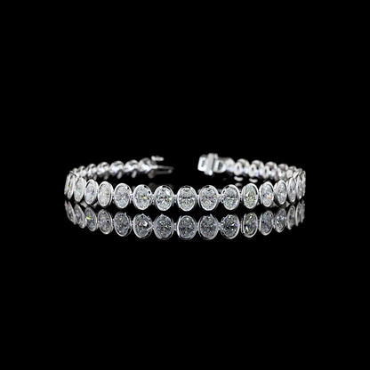 10.74 CTTW Oval Lab Grown Diamond Tennis Bracelet 7"