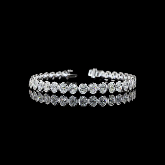 10.74 CTTW Oval Lab Grown Diamond Tennis Bracelet 7"