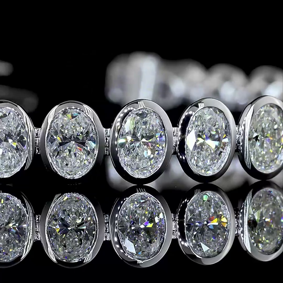 10.74 CTTW Oval Lab Grown Diamond Tennis Bracelet 7"