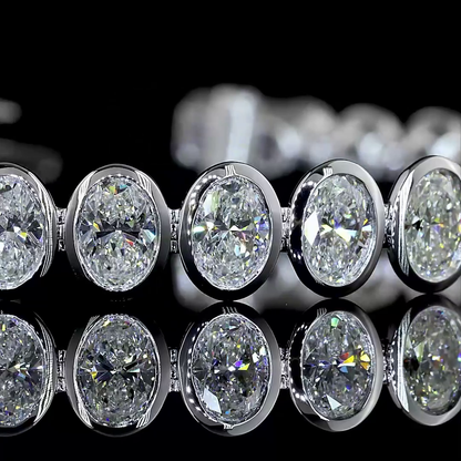 10.74 CTTW Oval Lab Grown Diamond Tennis Bracelet 7"