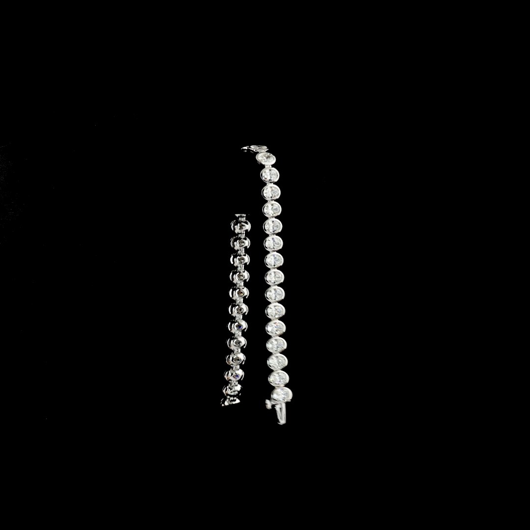 10.74 CTTW Oval Lab Grown Diamond Tennis Bracelet 7"