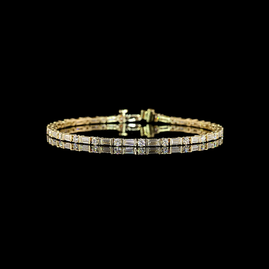 3.85 CTTW MIX Lab Diamond Tennis Bracelet 7" 14k Yellow Gold