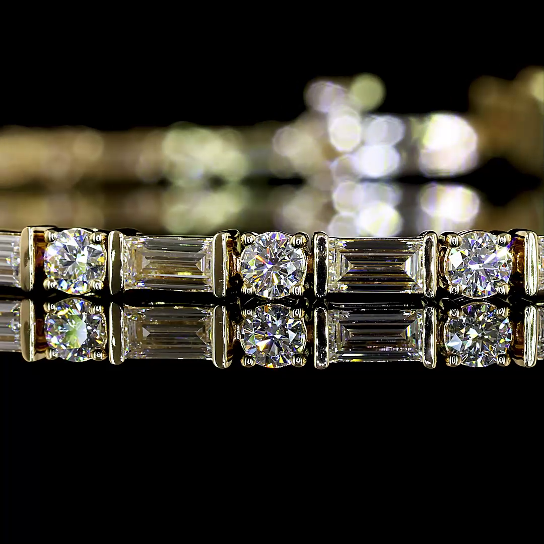3.85 CTTW MIX Lab Diamond Tennis Bracelet 7" 14k Yellow Gold