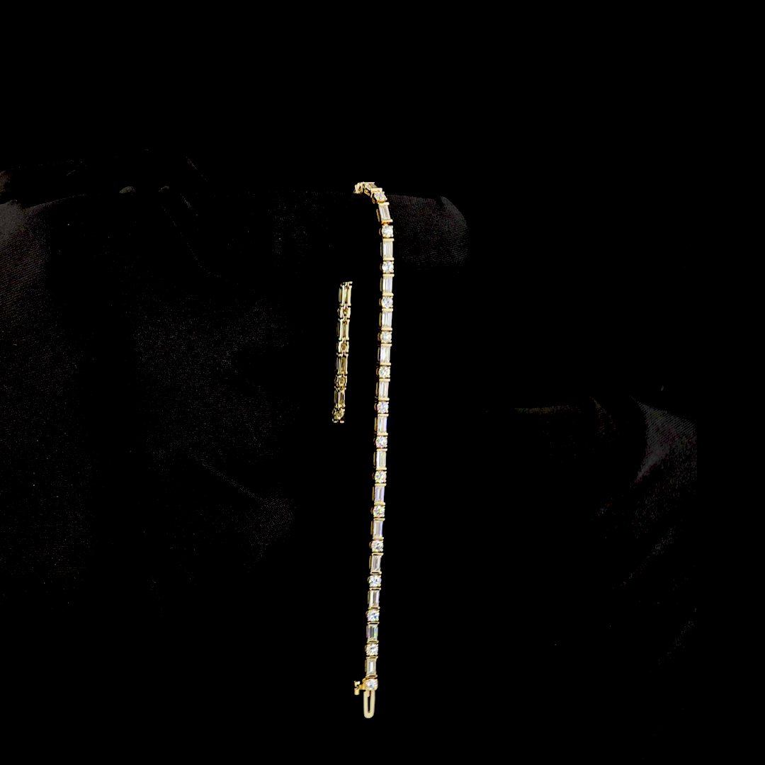 3.85 CTTW MIX Lab Diamond Tennis Bracelet 7" 14k Yellow Gold