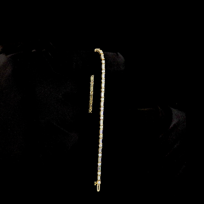 3.85 CTTW MIX Lab Diamond Tennis Bracelet 7" 14k Yellow Gold