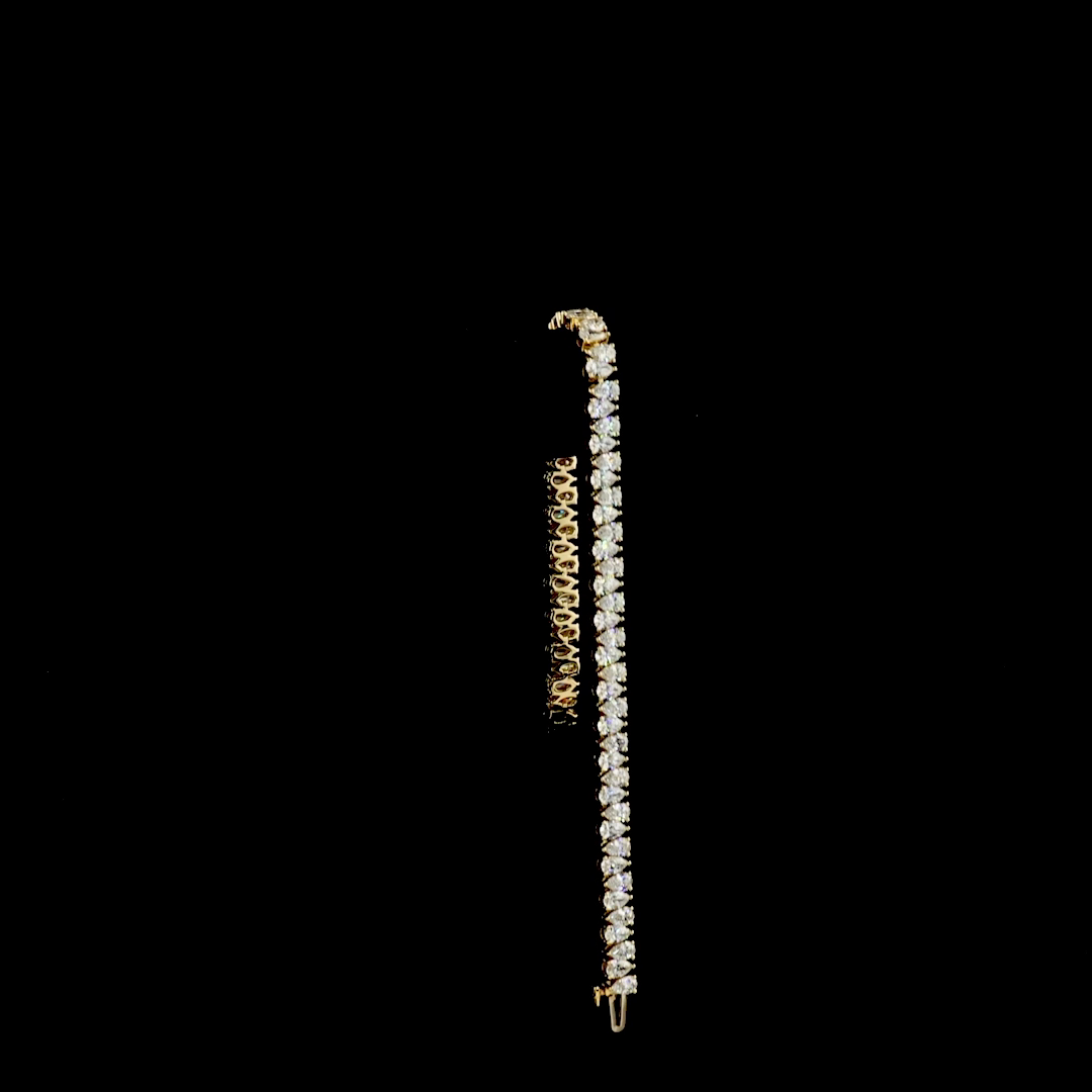 7.84 CTTW Pear Lab Diamond Tennis Bracelet 7"