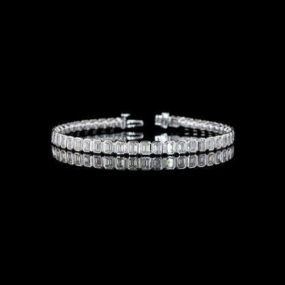 7.33 CTTW Emerald Lab Diamond Tennis Bracelet 7"