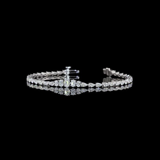 3.13 CTTW MIX Lab Diamond Tennis Bracelet 6.5"