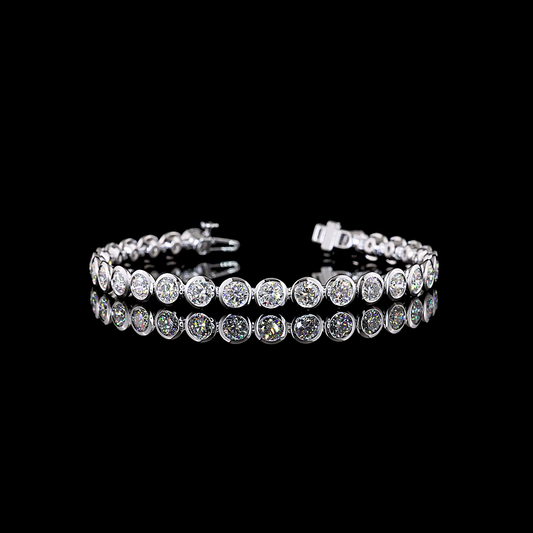 9.19 CTTW Round Lab Diamond Tennis Bracelet 6.5"