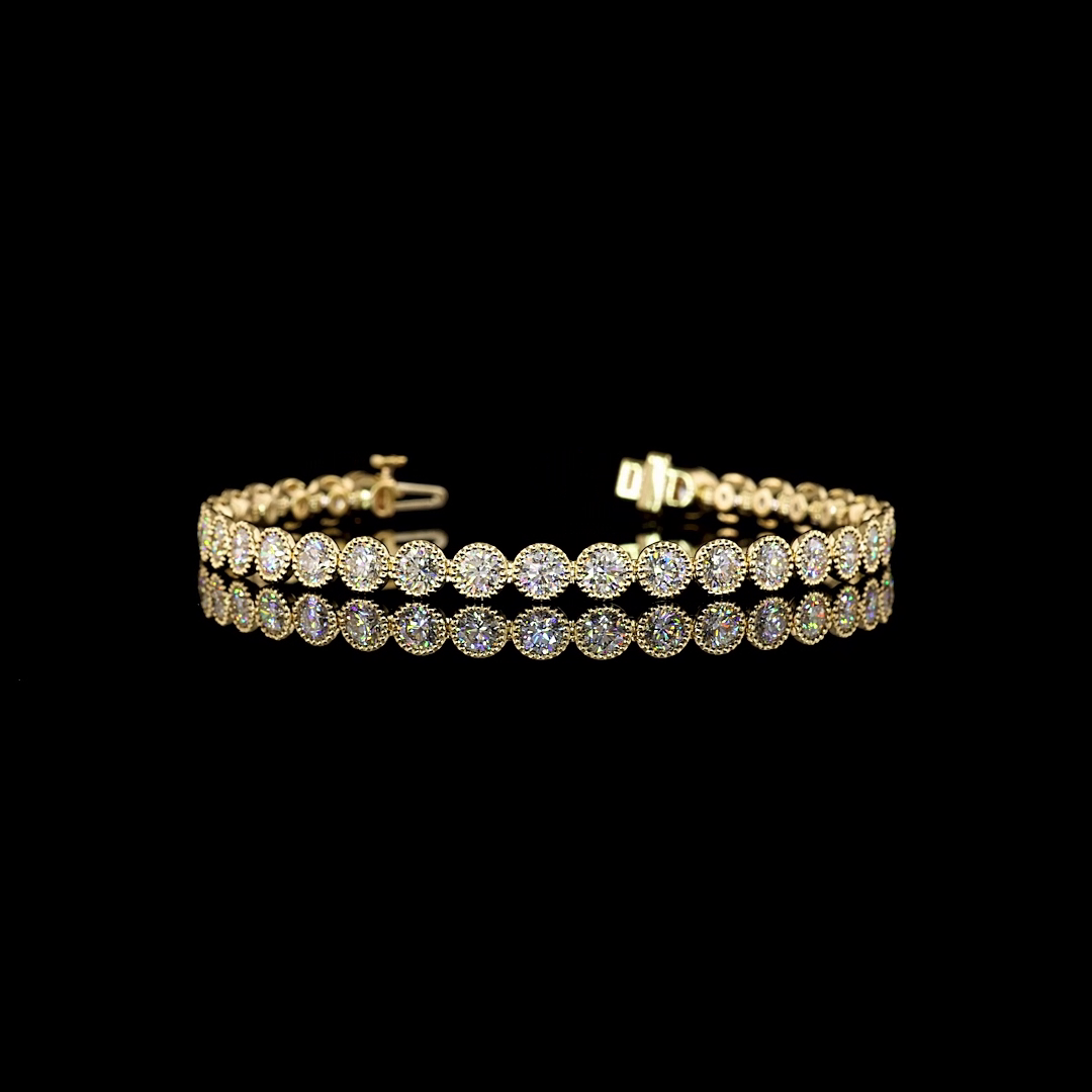 6.77 CTTW Round Lab Diamond Tennis Bracelet