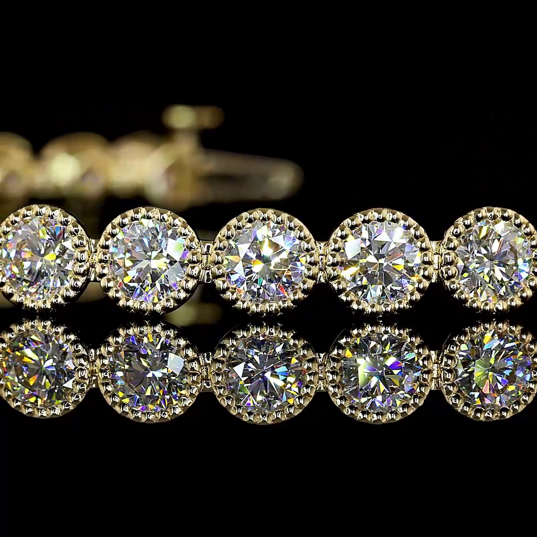 6.77 CTTW Round Lab Diamond Tennis Bracelet