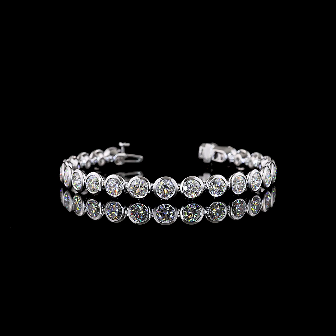 14.11 CTTW Round Lab Diamond Tennis Bracelet 6.5"